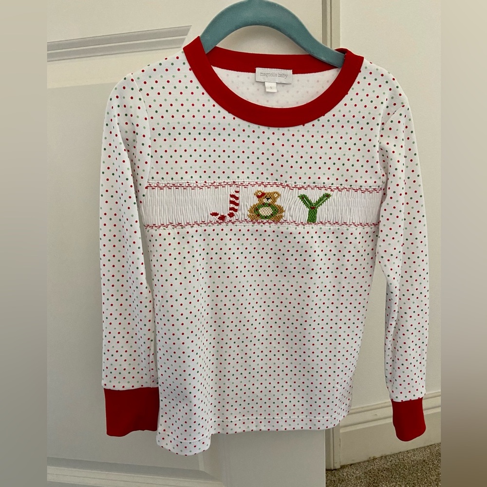 Magnolia Baby Pima Cotton Christmas Pajama Set “JOY” size 5T NWT